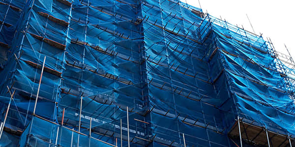 Blue scaffold netting Applications