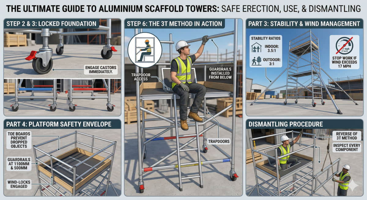 Aluminium scaffold tower assembly